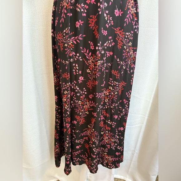 Nanette Lepore Black Floral Chiffon Maxi Shirt‎ Dress Sz 4 Small 0380 - Picture 5 of 14